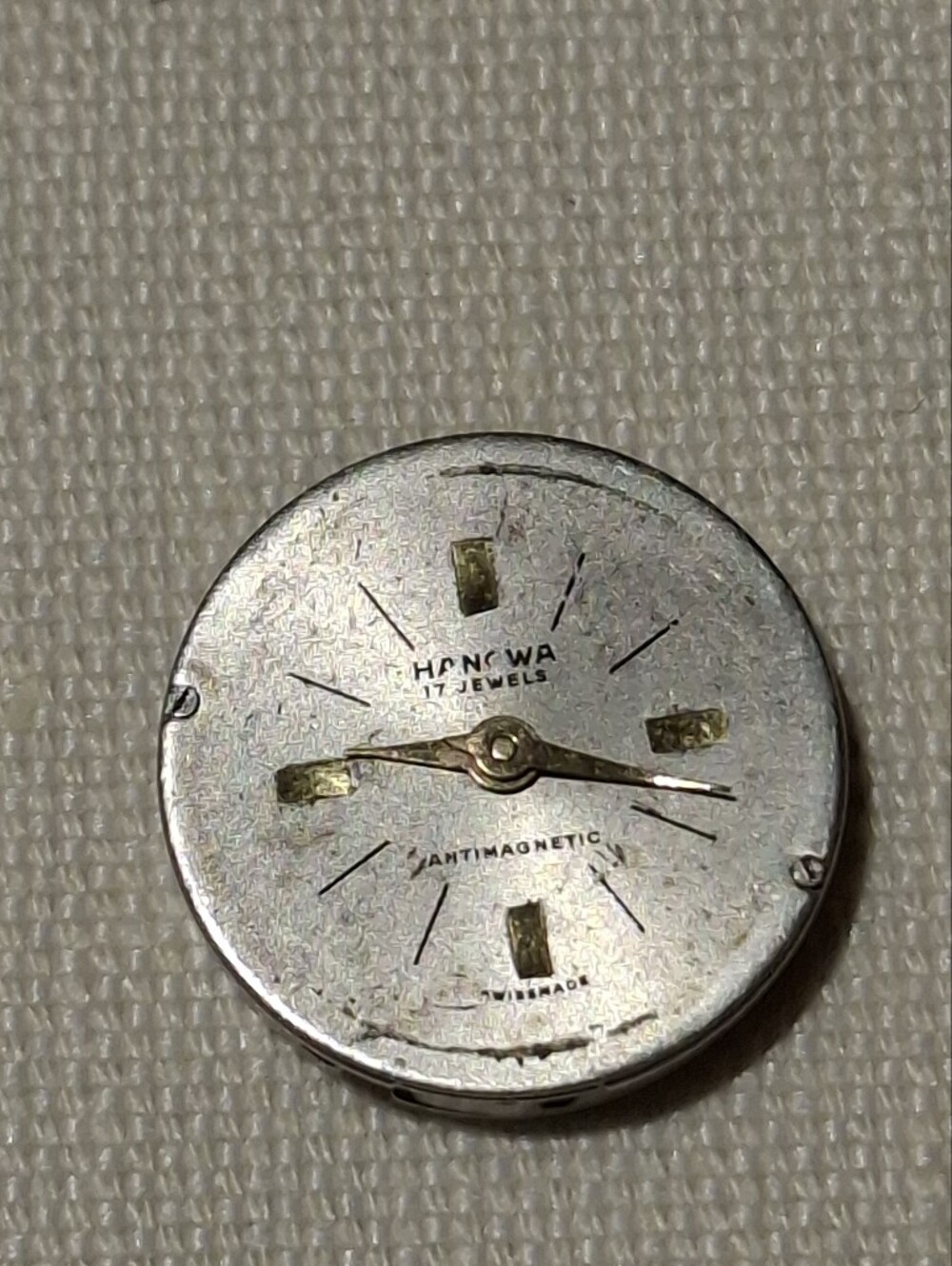 Vintage Hanowa 17 Jewels Swiss Made Watch Movement & Dial Parts Repair